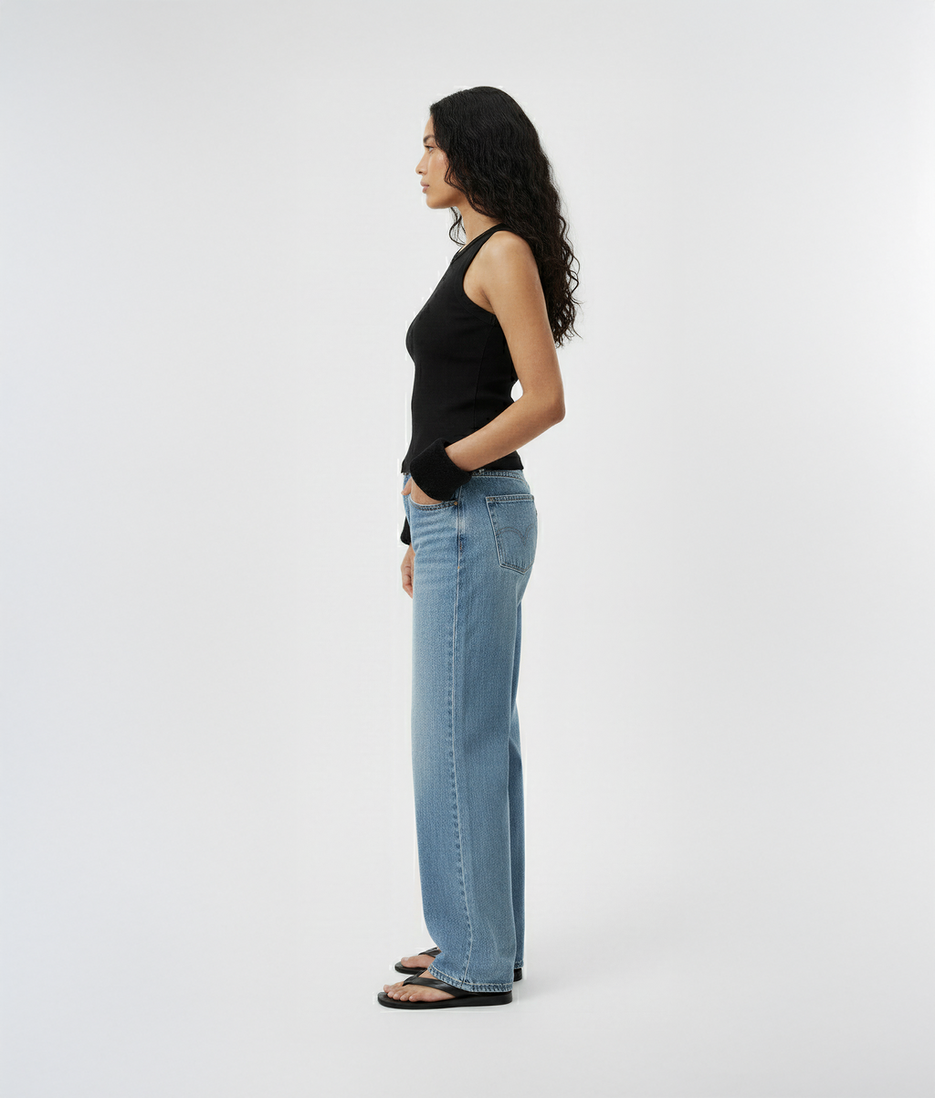 Black Ribbed Tank Top