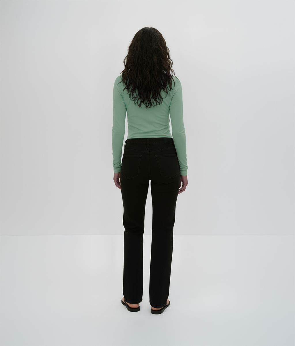 Mint V-Neck Long Sleeve Top