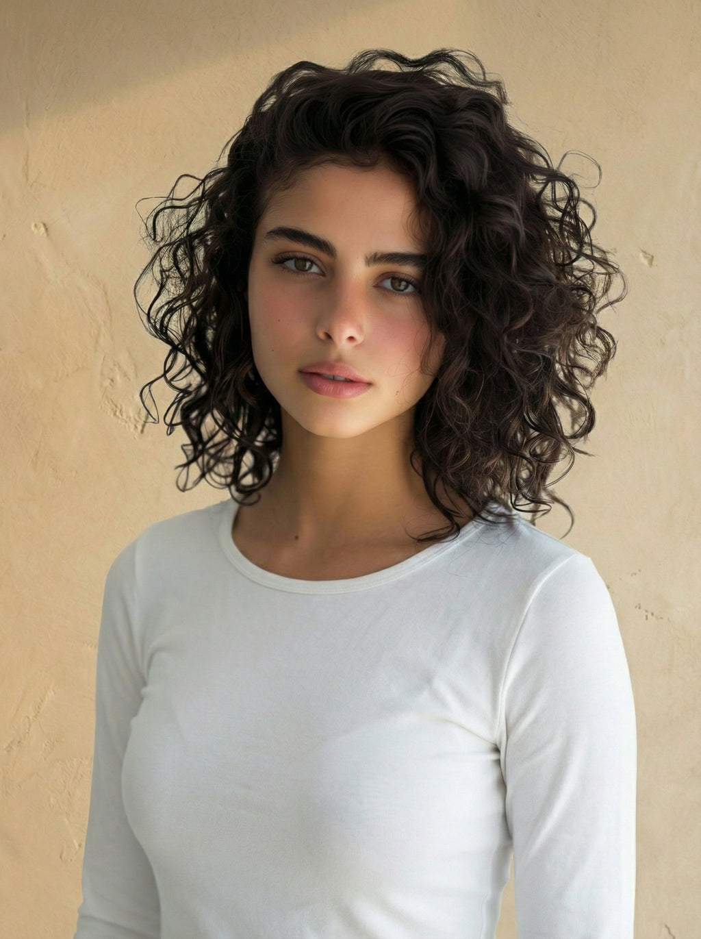White Wide Neck long Sleeve Thumbhole Top