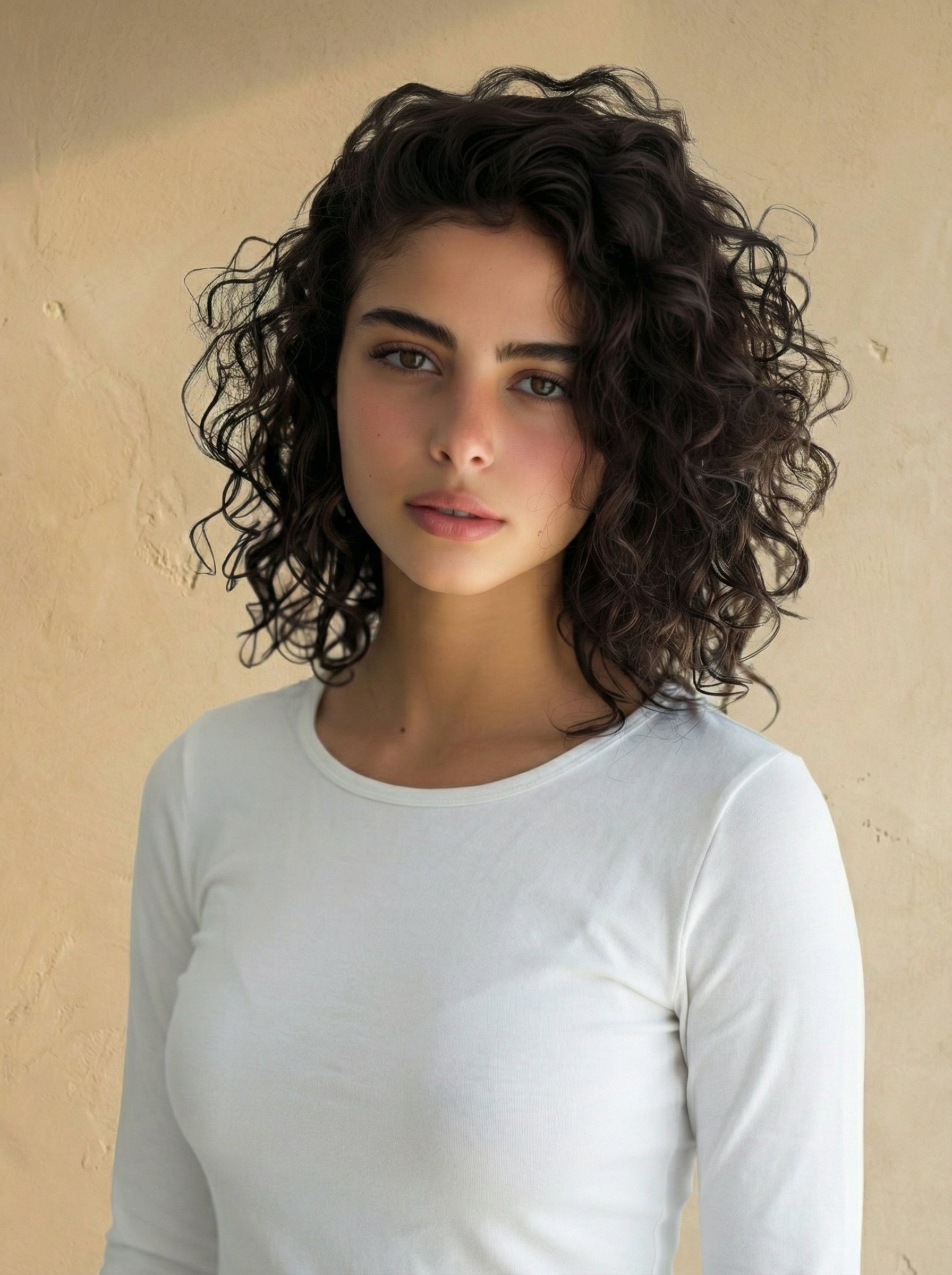 White Wide Neck long Sleeve Thumbhole Top