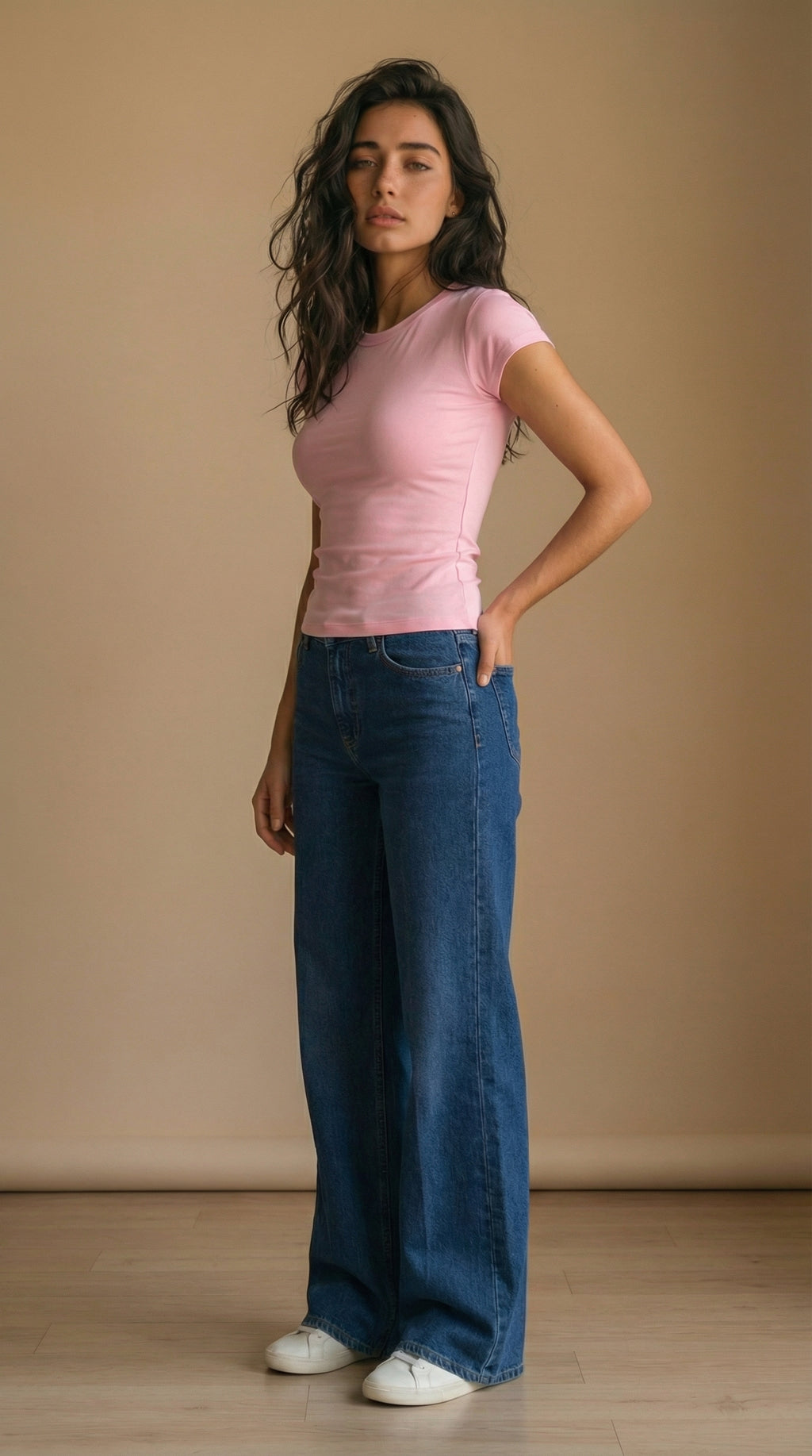 Rose Round Neck Cap Sleeve