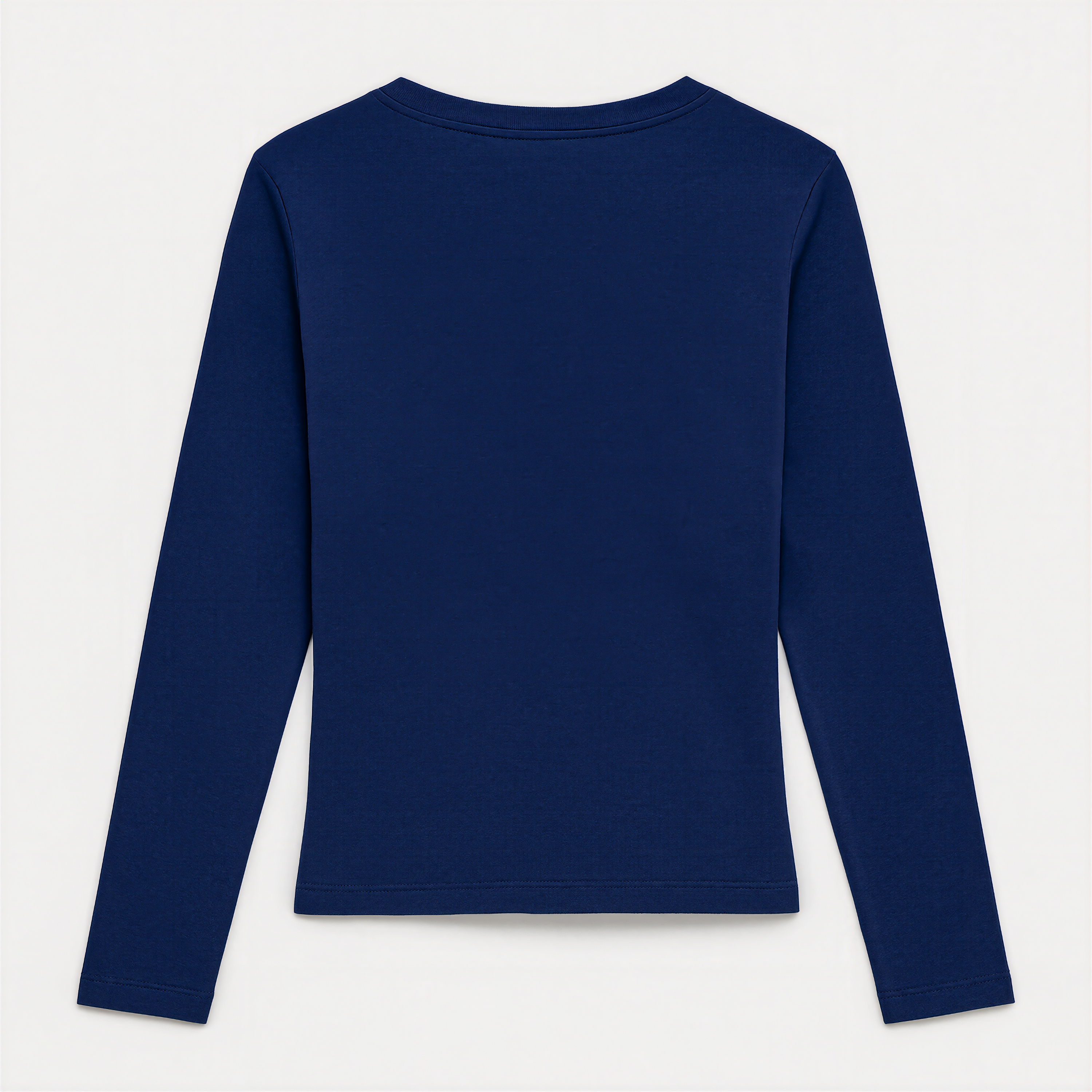 Navy Blue V-Neck Long Sleeve Top