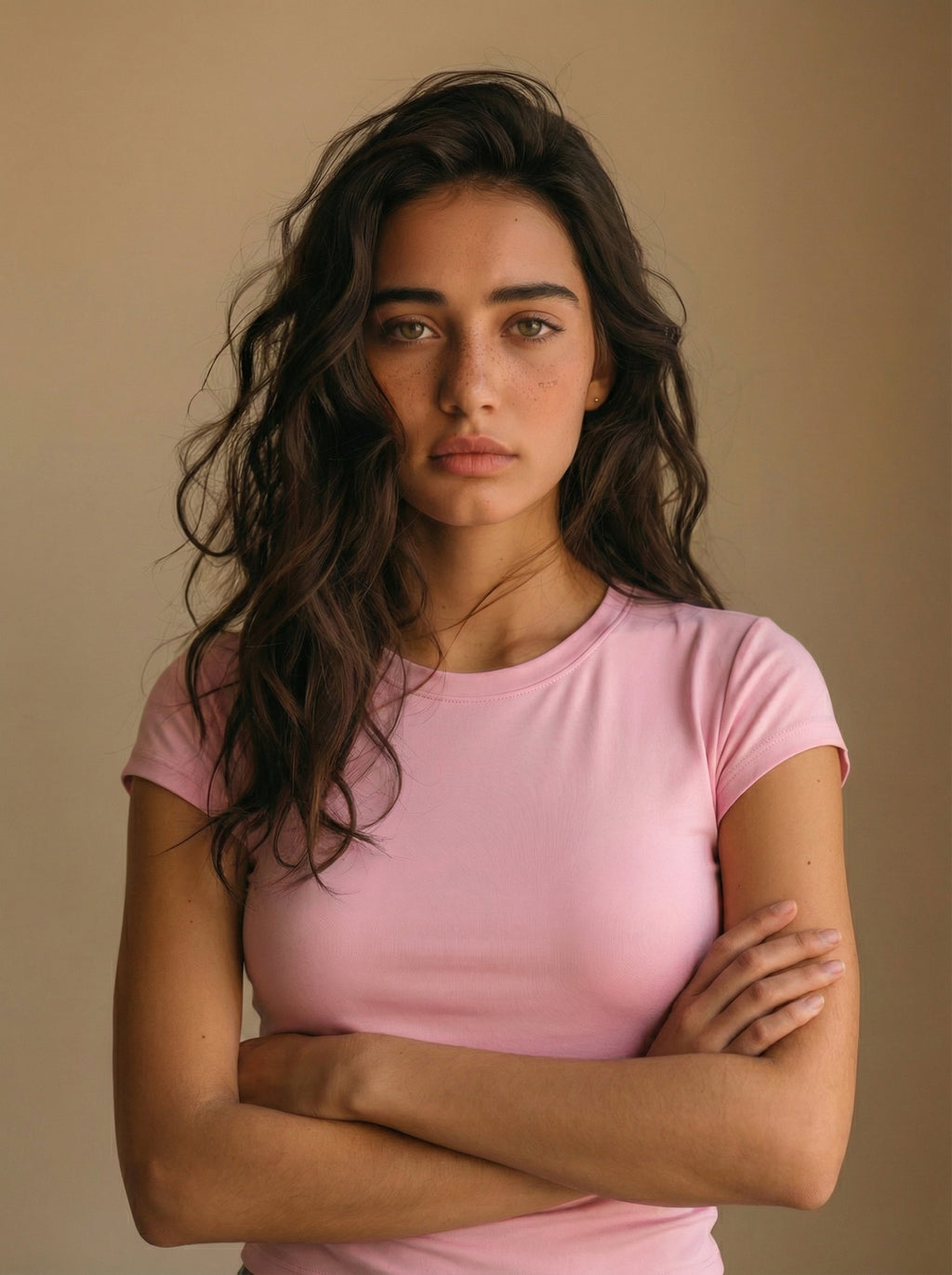 Rose Round Neck Cap Sleeve