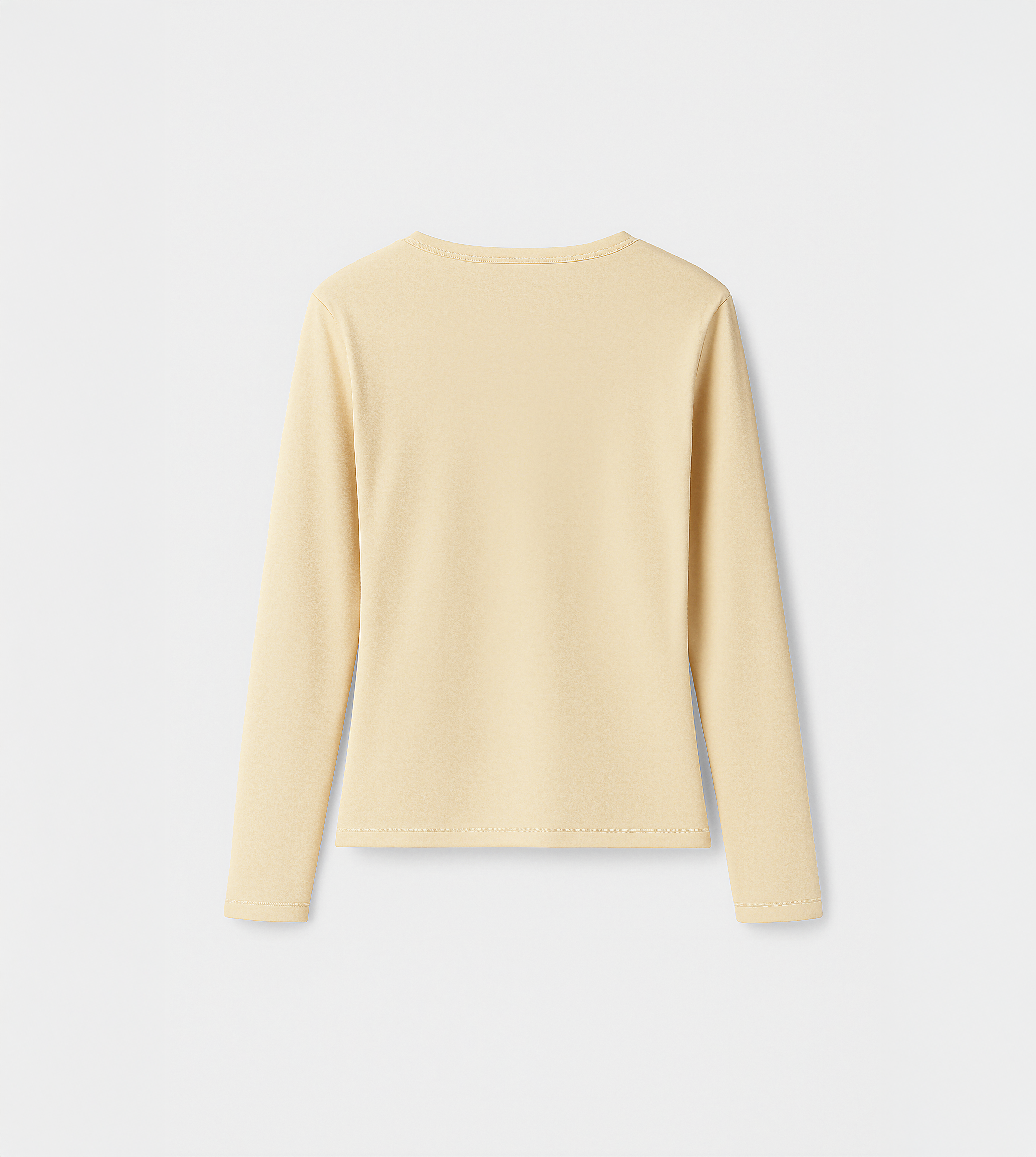 Beige Scoope Neck Long Sleeve Top