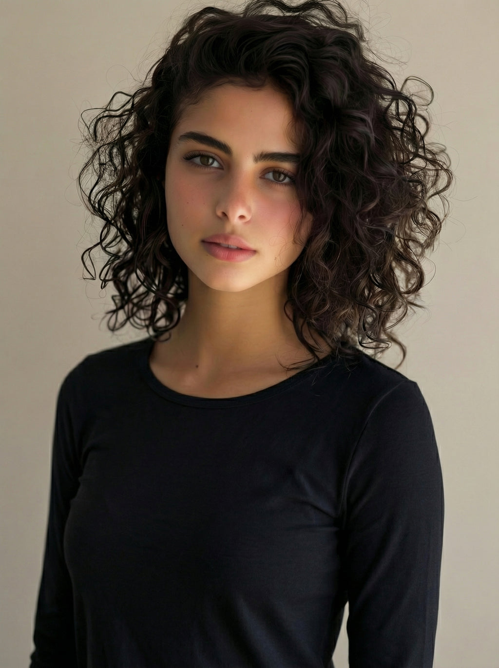 Black Wide Neck Long Sleeve Thumbhole Top