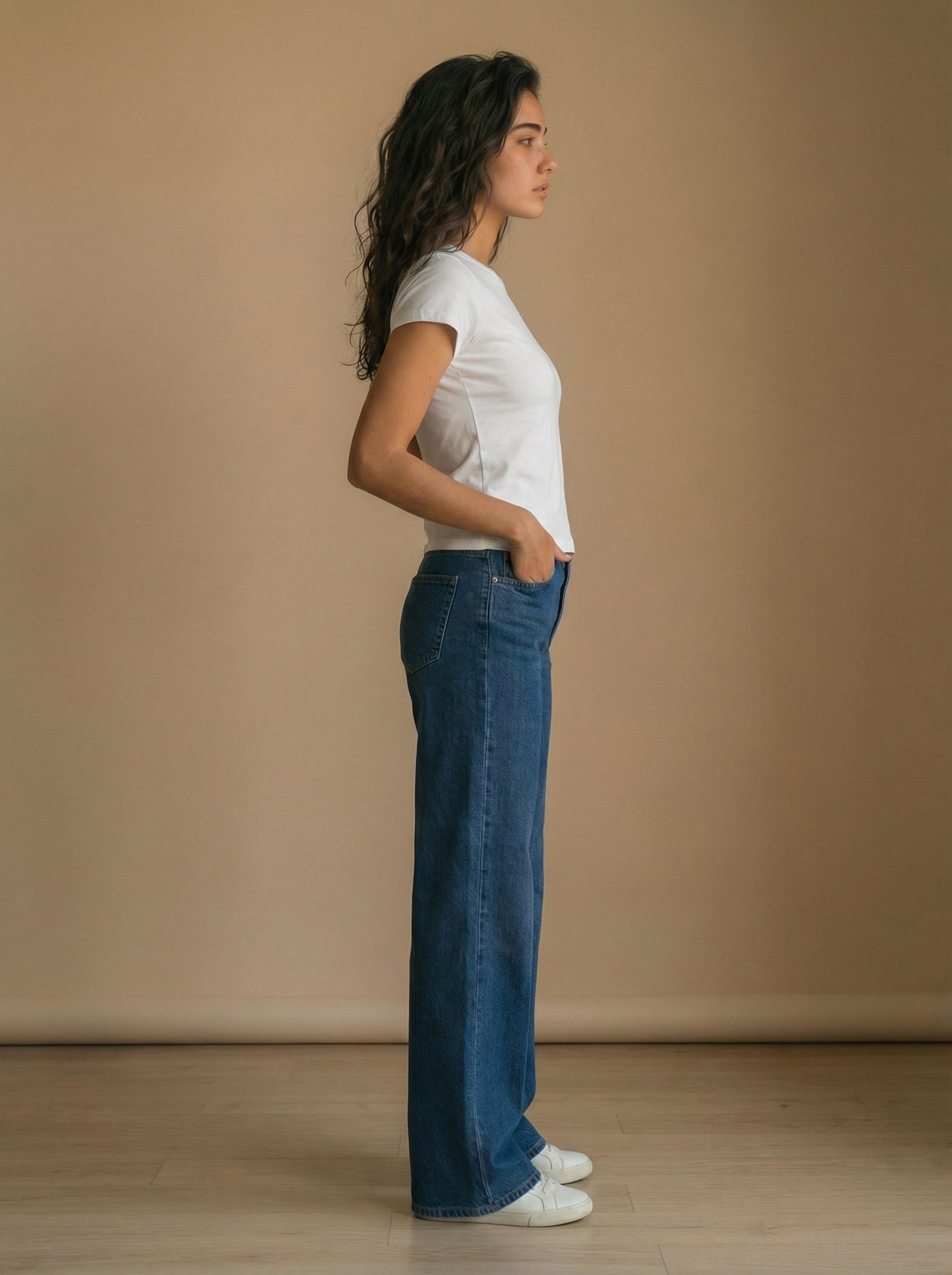 White Round Neck Cap Sleeve
