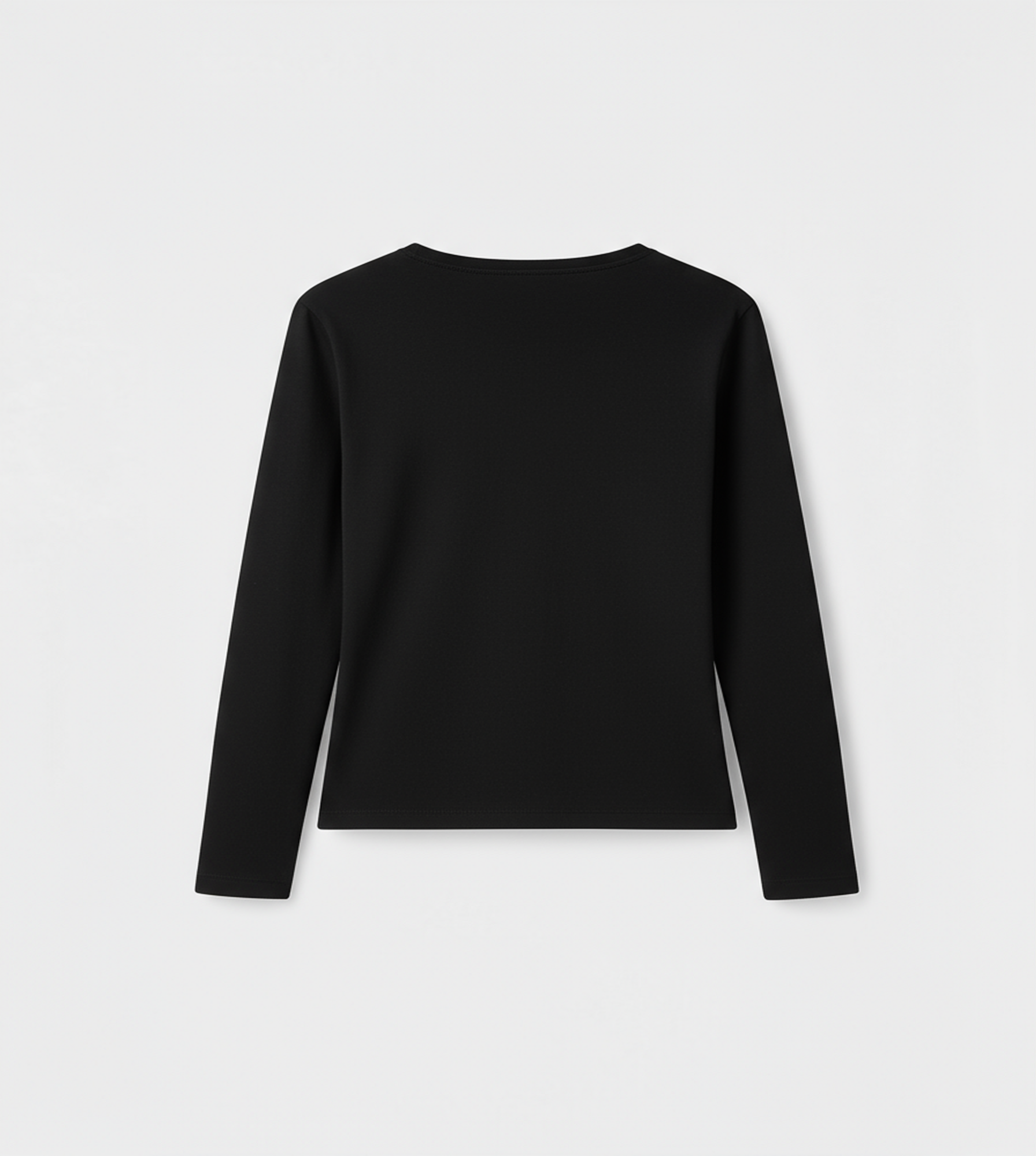 Black Scoope Neck Long Sleeve Top