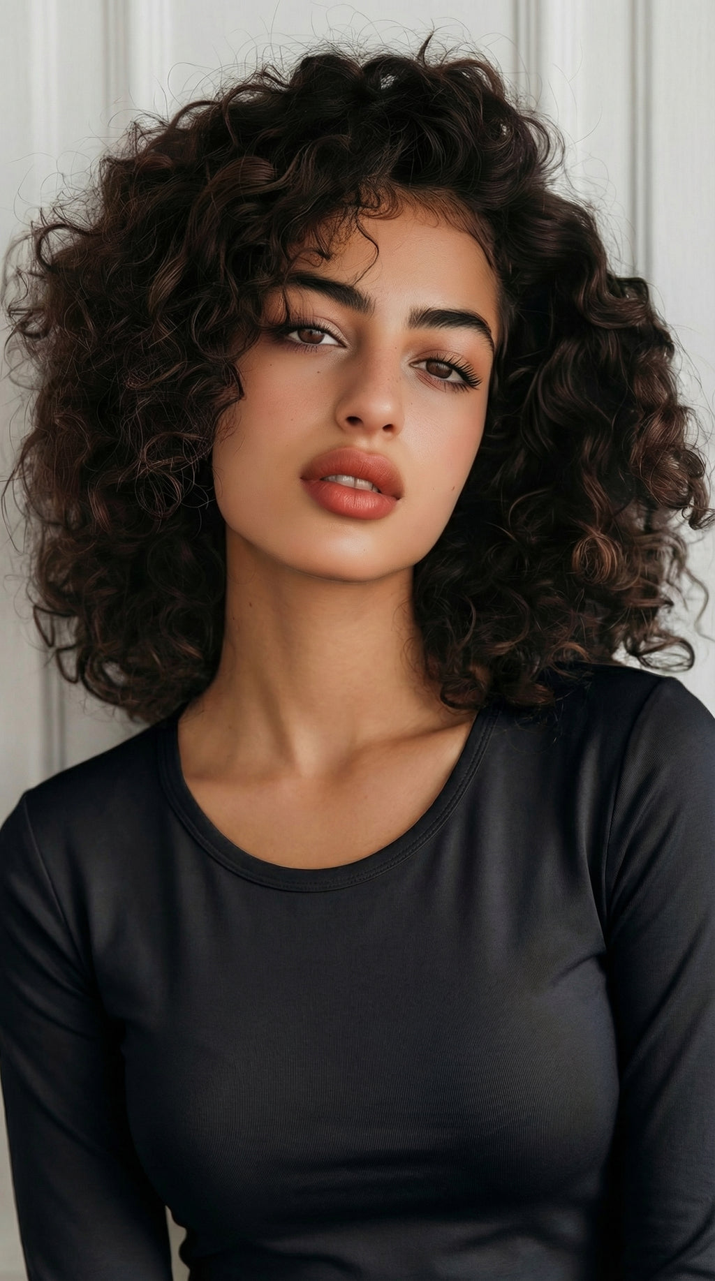 Black Scoope Neck Long Sleeve Top