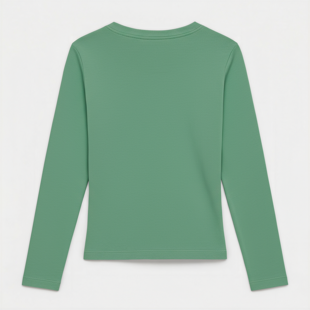 Mint V-Neck Long Sleeve Top