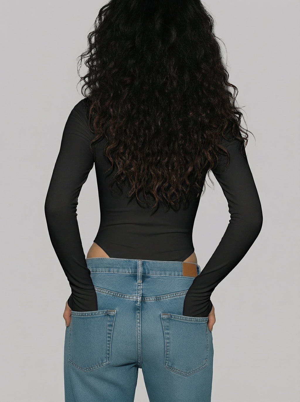 Black BodySuite Long Sleeve Thumbhole